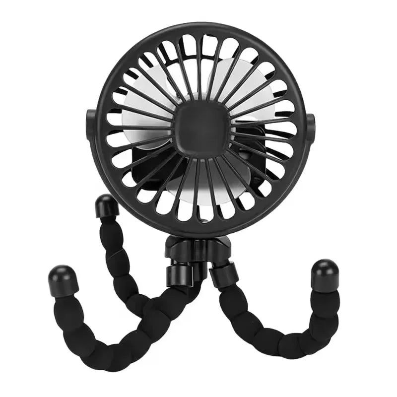 Mini Octopus Fan Baby Stroller Fan Hand Held USB Charging Bladeless Small Folding Fans Mini Silent Table Outdoor Cooler