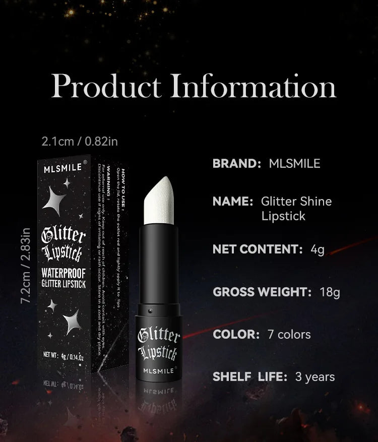 MLSMILE Multi-Color Non-stick Cup Matte Lipstick Flash Lasting Easy Color Diamond Lipstick Dark Halloween Look