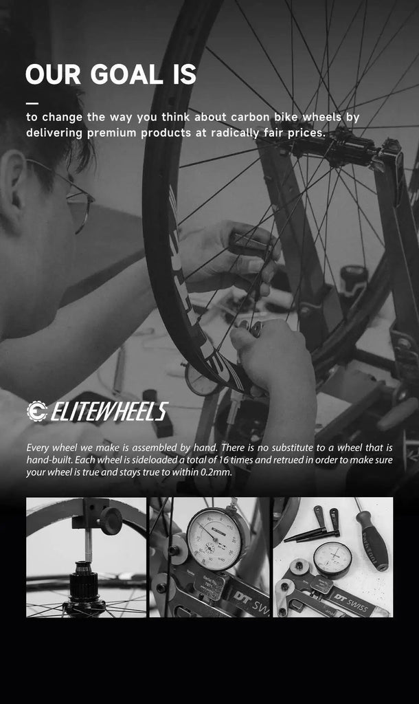ELITEWHEELS 700c Road Carbon Wheels UD Finish UCI Quality Carbon Rim Tubeless Ready Pillar Nipple 1423 Spokes Racing Wheelset