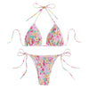 sexy floral print halter bikinis sets biquini high waist thong swimsuit Swimwear Biquini conjunto de bikini tankini beachwear