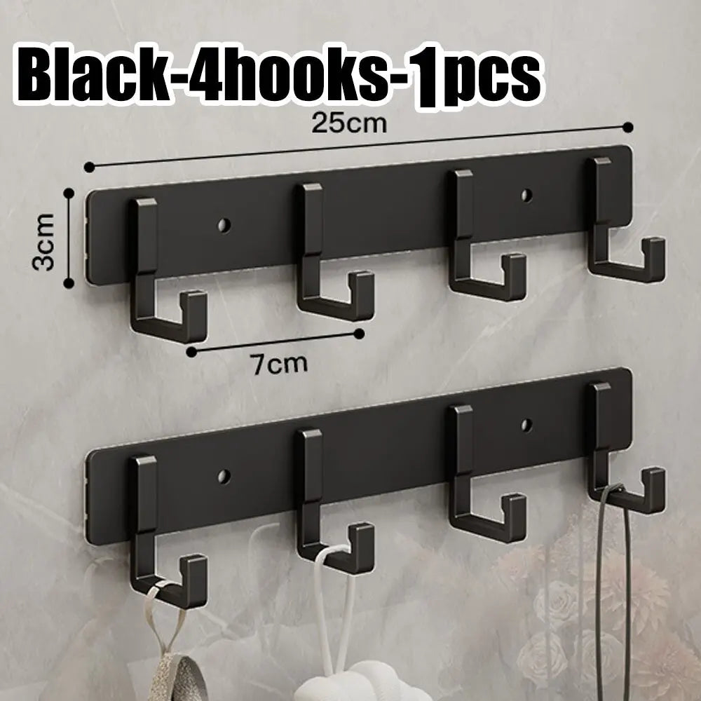 Punch-free wall-mounted living room clothes hanger load-bearing hook towel bathroom wall strong adhesive hanger