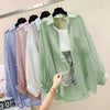 Sunscreen clothing for women, thin cut perspective chiffon shirt, Korean Harajuku loose top, casual women's cardigan top