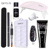 LILYCUTE 15ml Nail Extension Gel Kit Soak Off UV Gel Acrylic White Clear Pink Gel Nail Polish LED Lamp Manicure Set For Nail Art