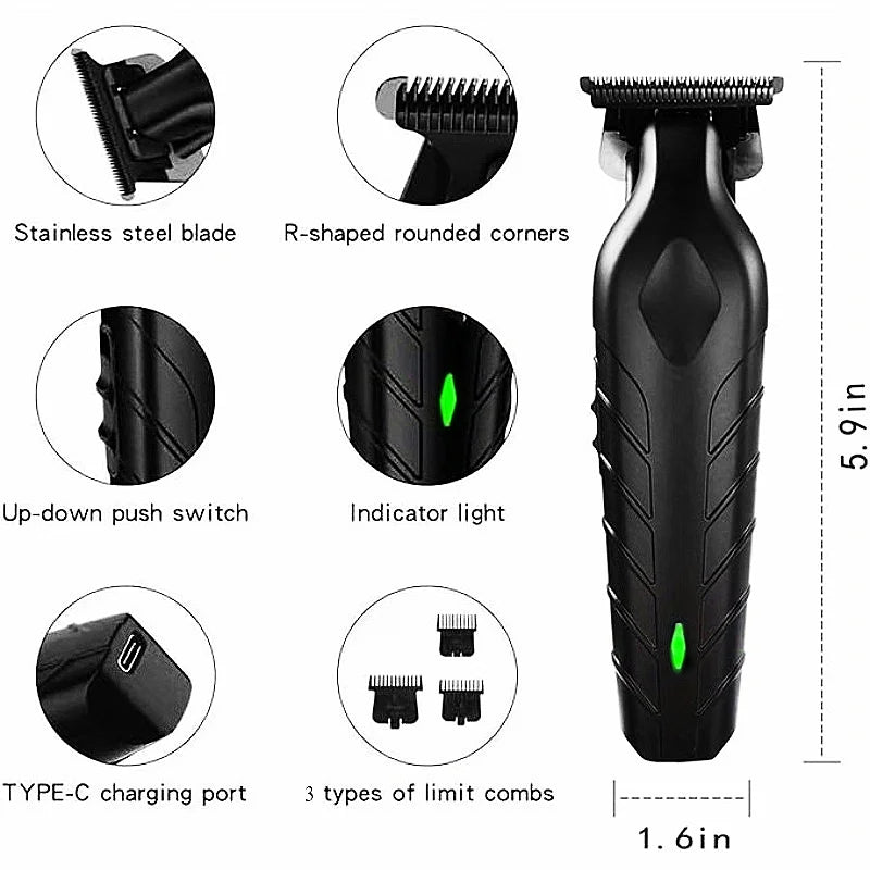 Men's Hair Clippers Trimmer Set - USB Rechargeable Lithium Battery ABS Body,Cordless Barber Clipper Haircut Grooming Kit