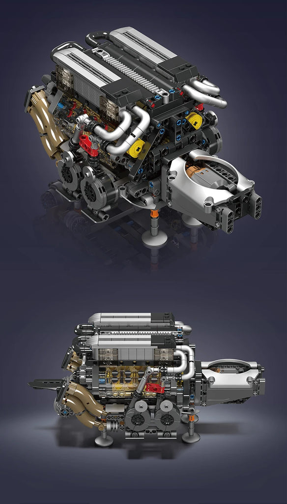 Mould King 10131 Technical Car Building Block Motorized BGT Supercar With W16 Engine Building Block Brick Kids Christmas Gift