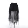 Sexy Net Yarn High-Waisted Irregular Skirt for Women Summer New European and American Gothic Style Versatile Casual Skirts