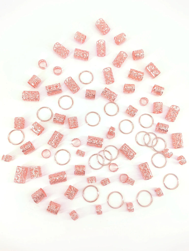 80pcs Dreadlock Hair Beads - Stylish Alloy Hair Accessories Loc Hair Jewelry for Braids for Girls and Women