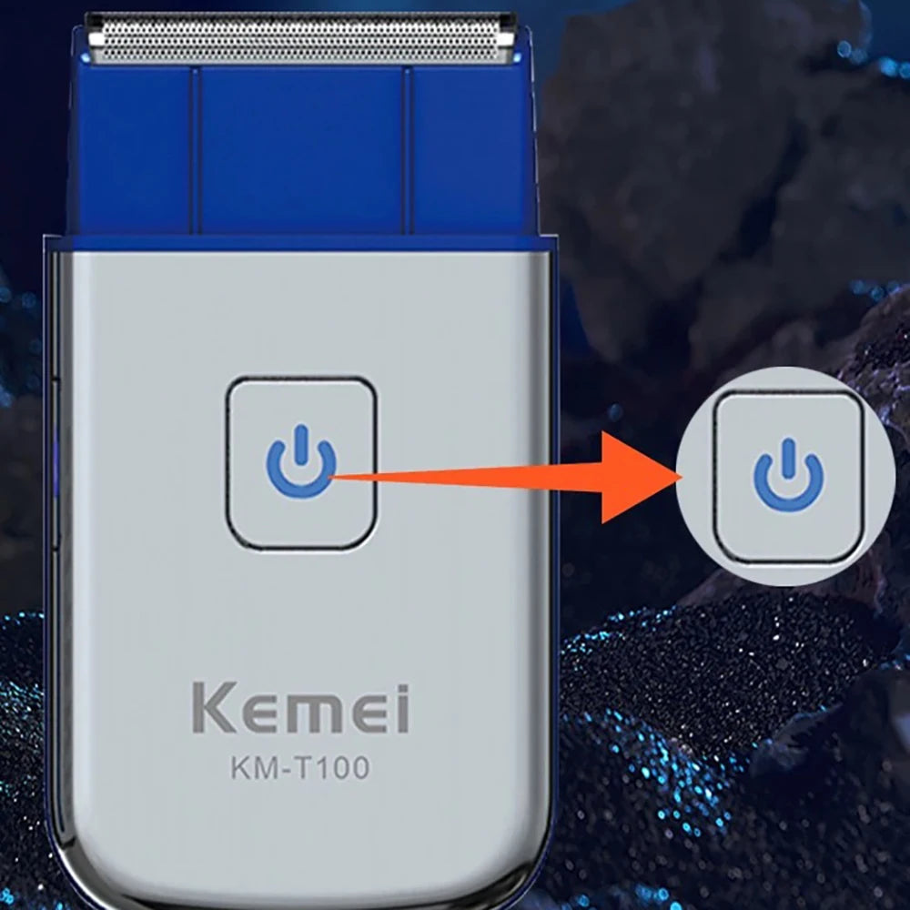 Kemei Electric Mini Reciprocating Razor Men Mobile Portable Electric Cordless Shaver Rechargeable Single Blade Shaving Machine