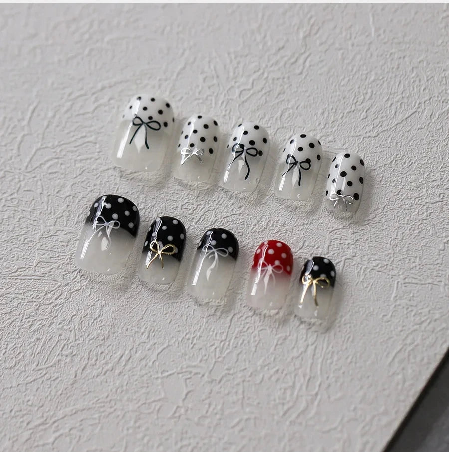 Lovely Gold Silver Black White Line Bowknot 3D Self Adhesive Nail Art Decorations Stickers Ribbon Cute Manicure Decals Wholesale