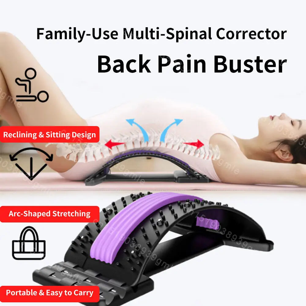 Back Stretcher Multi-Level Adjustable Massager Waist Neck Fitness Lumbar Cervical Spine Cervical Spine Support Massager Tools