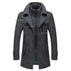 Men's autumn and winter business woolen coat fashion double collar cold jacket thick coat windproof