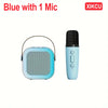Portable Bluetooth 5.3 Karaoke Speaker 3D Surround Sound with 1-2 Wireless Microphones Home Family Singing for Aux/U Disk/TF