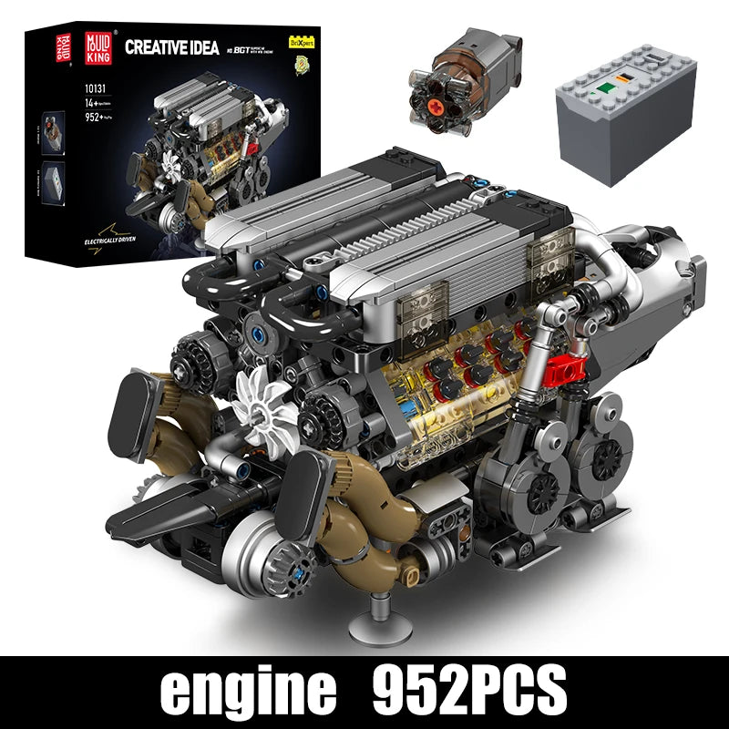 Mould King 10131 Technical Car Building Block Motorized BGT Supercar With W16 Engine Building Block Brick Kids Christmas Gift