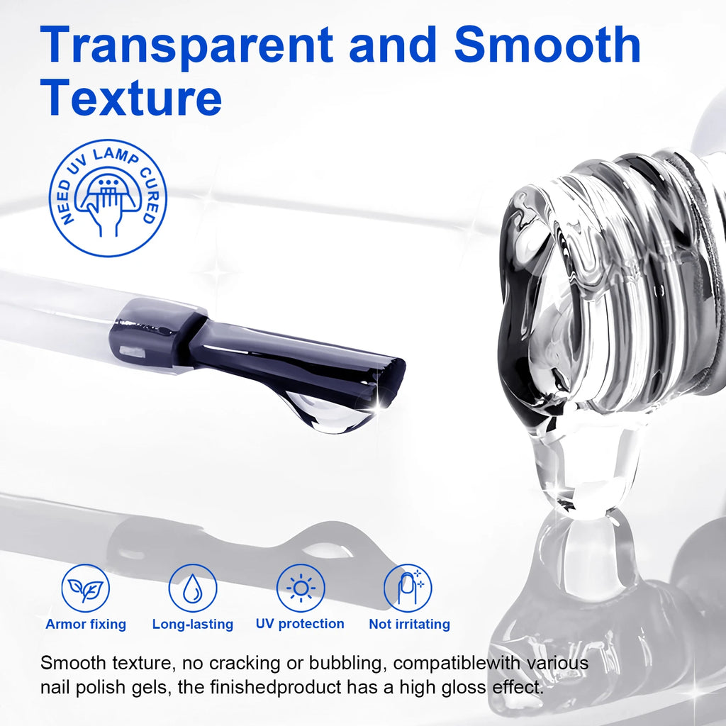 TWOING 15ml New Super Shine Top Coat Gel Nail Polish Diamond Topcoat No Wipe Sealer Gel Finish Manicure Nail Art Salon Quality