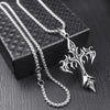 Hip Hop Fashion Jewelry Unique Design Stainless Steel Flame Cross Pendant Necklace Goth Necklaces Gift for Women Men