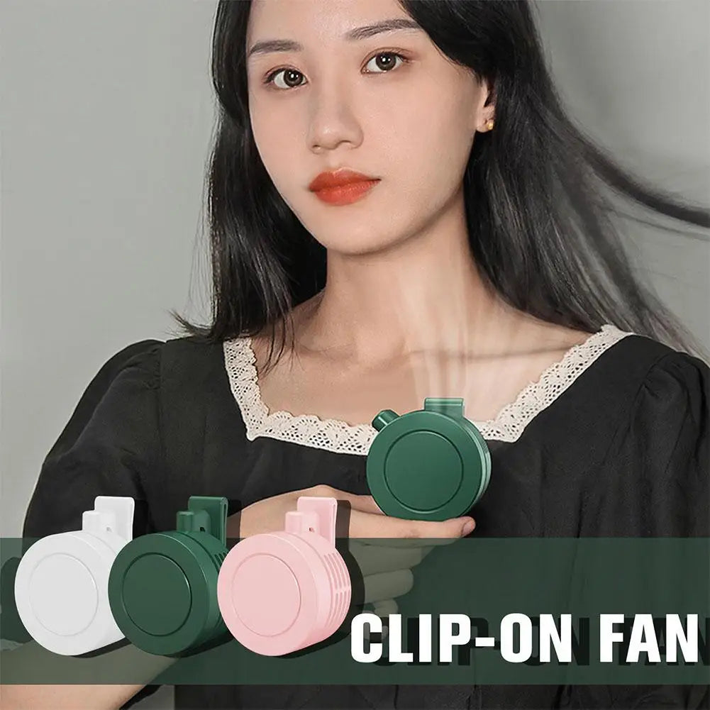 Portable Fan Clip-on Wearable Neck Fan 3-speed Belt Fan Powered By Rechargeable Battery USB Rechargeable Pocket Fan 360 Degree