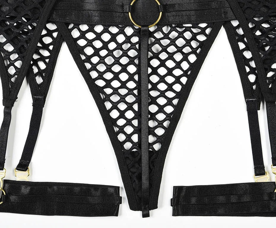 JSY Sexy Lingerie Set For Women's Body Underwear Transparent Mesh Nightgown Bodysuit Sleepwear Erotic Lingerie Porno Costumes