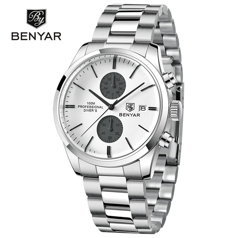 BENYAR Mens Watches Top Brand Luxury Quartz Men Watch 2023 Sports Watch For Men Chronograph Military Watch Men Relogio Masculino