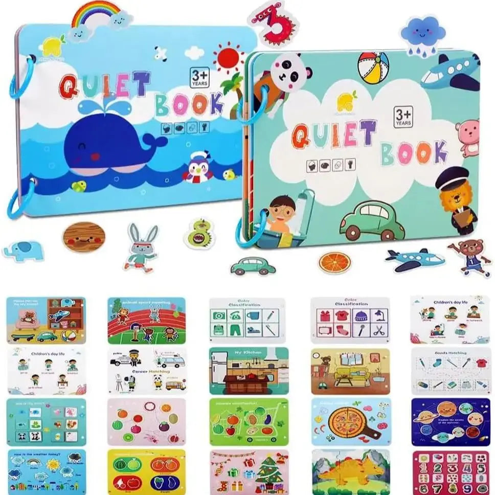 Yeahbo Busy Book for Kids 2 3 4 5 Year Old Girls Boys, Montessori Toys, Toddler Educational Toys Gifts for 2-5 Year Old Kids