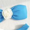 Sexy Flower Bandeau Swimwear Thong Bikini 2025 Women Lace-up Swimsuit Swimming Bathing Suit Brazilian Bikinis Sets Mujer Biquini