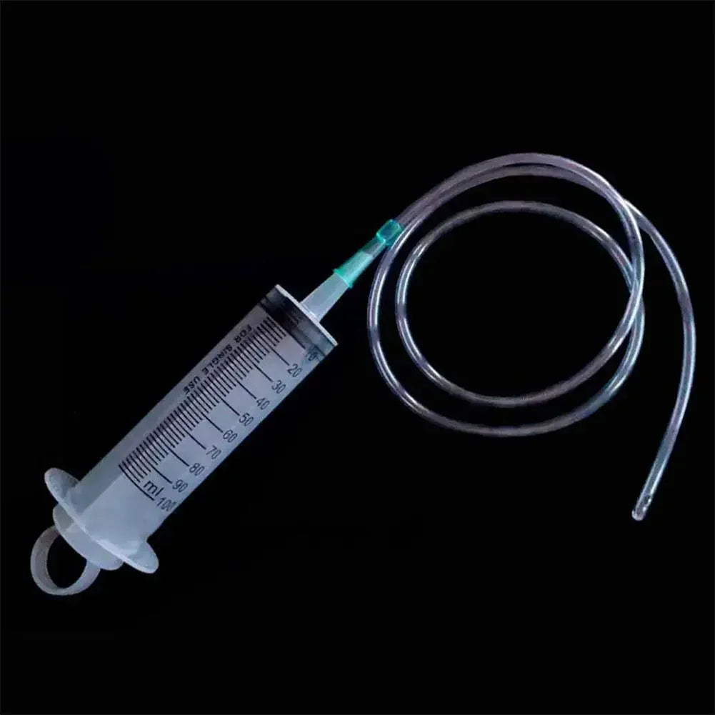 100ml-550ml Large Capacity Syringe Syringes Reusable Pump Measuring 1m Tube Pet Feeding Big Syringe Liquid Enema Glue Filling