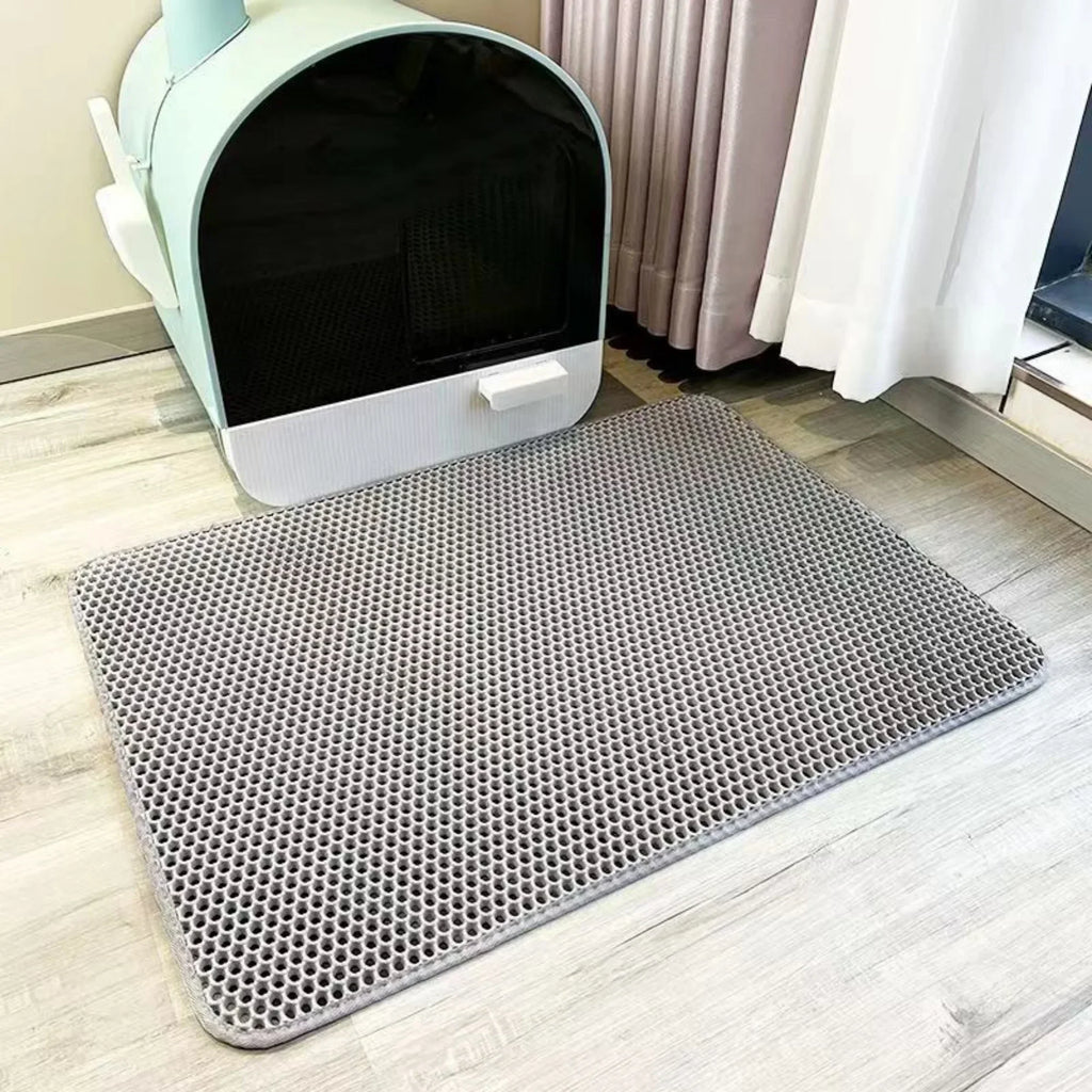 Cats Litter Mat Double Layer EVA Cat Litter Pad Large Hole Anti-Slip Sand Bowl Filter Mat Sandbox Mat for Cat Cats Accessories
