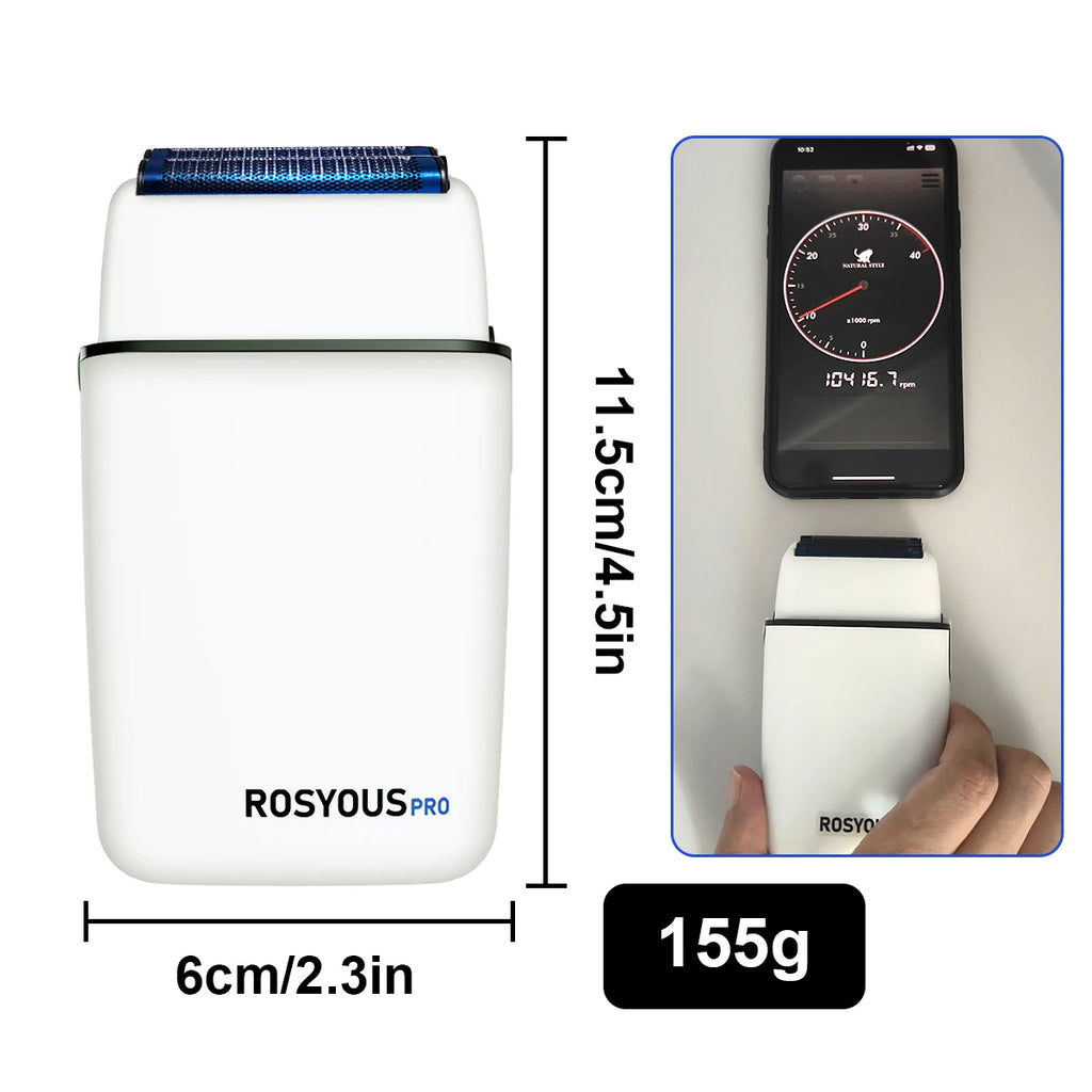 ROSYOUS RS620 Men's Shaving Machine 10000RPM Double Foil Blue Hypoallergenic Knife Net Electric Beard Trimmer Barber Shop