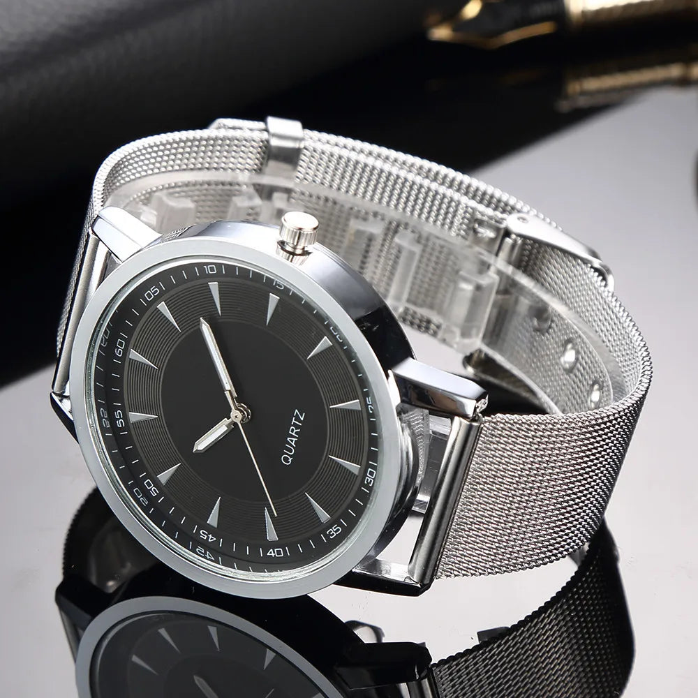 Luxury Women Watches 2025 New Stylish Silver Minimalist Business Ladies Quartz Watch Breathable Leather Steel Clock Reloj Mujer