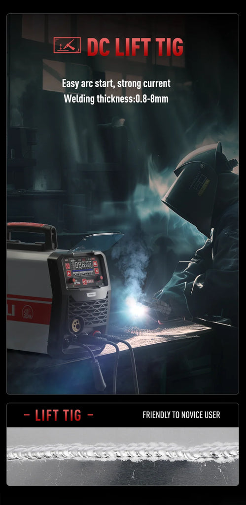 ANDELI 220V MIG Welding Machine 4 in 1 200A IGBT Inverter Semi-Automatic Welding MIG LIFT TIG MMA Aluminum Welder Gas/Gasless