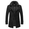 Men's autumn and winter business woolen coat fashion double collar cold jacket thick coat windproof