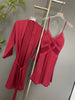 Sexy Female Nighty&Robe Set Lingerie Spring Summer Bathrobe Nightgown Two Piece Set Loose Silk Satin Home Dress Lounge Wear