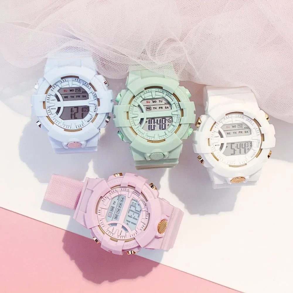 Women Watches Top Brand Luxury Fashion Waterproof LED Digital Stopwatch Date Rubber Sport Wrist Watch Ladies Watch Reloj Mujer