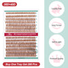 FADVAN Brown 14 Rows Diy Cluster Segmented Lash 9-16mm C/D Curl Upper Lower Fake Eyelash Professional Heat Bond Eyelashes