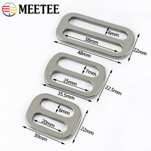 2-10Pcs 20-38mm Stainless Steel Bag Strap Buckles Tri-Glide Slider Ring Buckle Garment Belt Clip Clasp Adjuster Hook Accessories