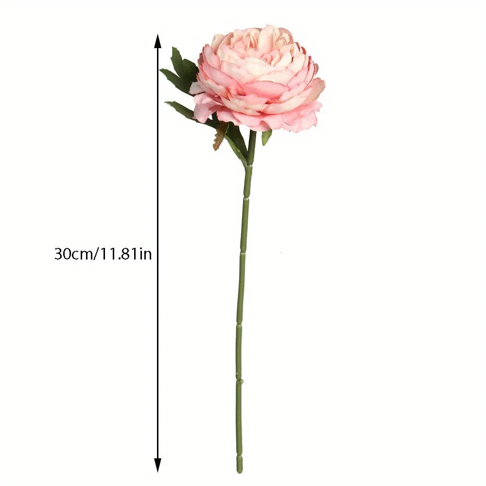 10 Pcs Artificial Flower Peony 11.8in Fake Flower Western Rose Tea Rose for Wedding Home Party Table Decor Christmas Decorations