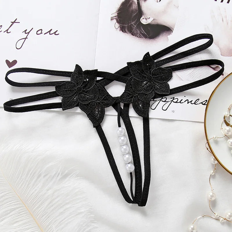 Sexy Ladies Lace G String Underwear Women Embroidery Low waist Thongs Hollow G-String Panties Women Intimates Underpants Female