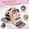 Large Travel Makeup Bag Organizer With 4 Removable Cases And 1 Jewelry Organizer Roll, Multiple Storage Pockets Cosmetic Bag