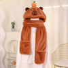 High Quality New Capybara Plush Hat Scarf Gloves 3-in-1 Elk Creative Cartoon Super Soft Warm Christmas Gift For Boys And Girls