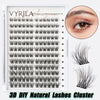 Individual Lashes Cluster C Curl Mix Lash Clusters 3D Wispy DIY Eyelash Extension 0.1mm Super Thin Band Resuable Natural Lashes