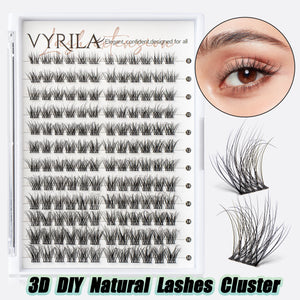 Individual Lashes Cluster C Curl Mix Lash Clusters 3D Wispy DIY Eyelash Extension 0.1mm Super Thin Band Resuable Natural Lashes