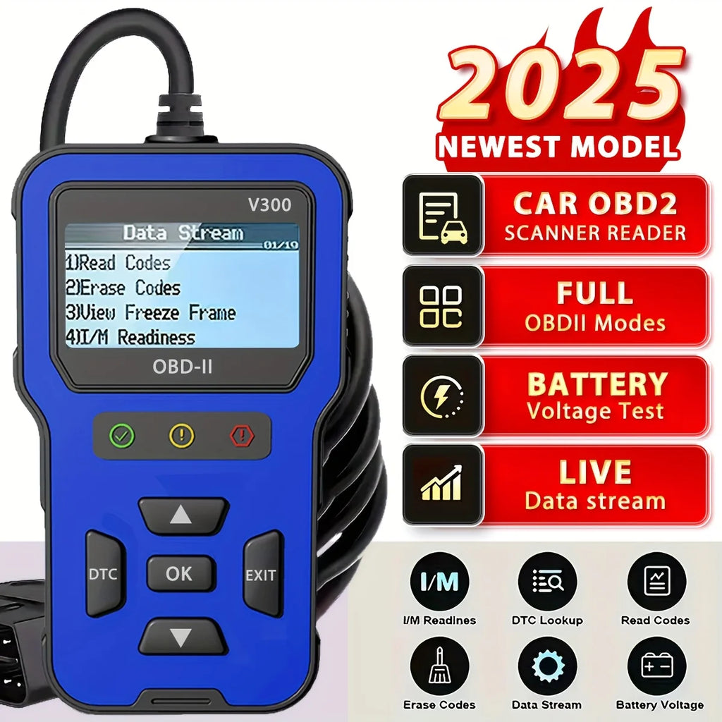 Automotive Diagnostic Tool with Fast Response for Engine Faults,Full OBD2 Modes,Suitable for All Cars After 1996,Without Battery