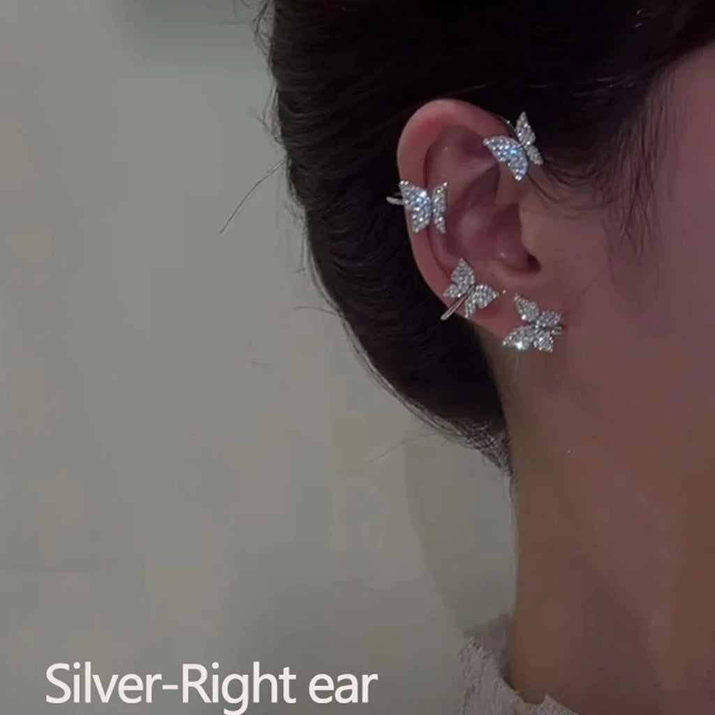 Korean Style Butterfly Ear Clips Without Piercing For Women Sparkling  Ear Cuff Clip Earrings Wedding Party Jewelry Gifts