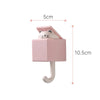 Cartoon Cat Hooks Stickers Bedroom Door Hooks Key Hooks Umbrella Towel Hat Coat Rack Wall Animal Decorative Hooks