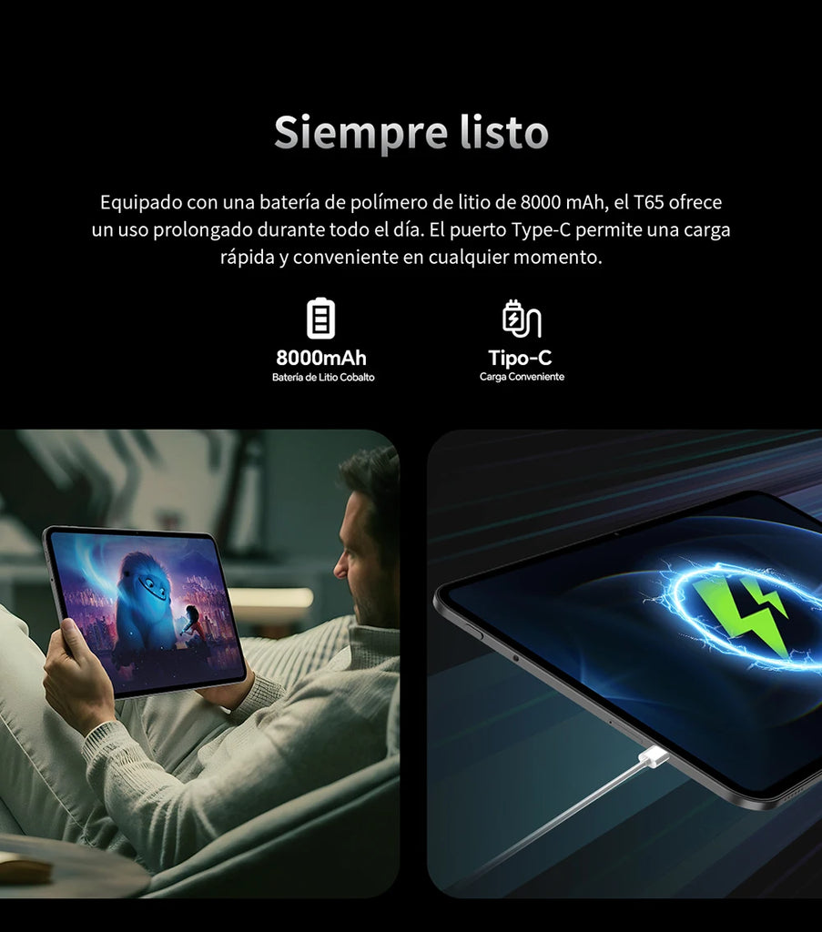 Teclast T65 Android 16 Tablet 13.4 inch 1920x1200 120Hz T7280 8-Core Max 20GB RAM(8GB+12GB Expansion) 128GB ROM 4G LTE 8000mAh