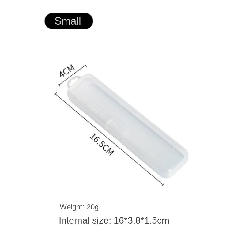 Portable Makeup Brush Organizer Eyebrow Pencil Tableware Chopsticks Transparent With Cover Storage Box Kitchen Accessories