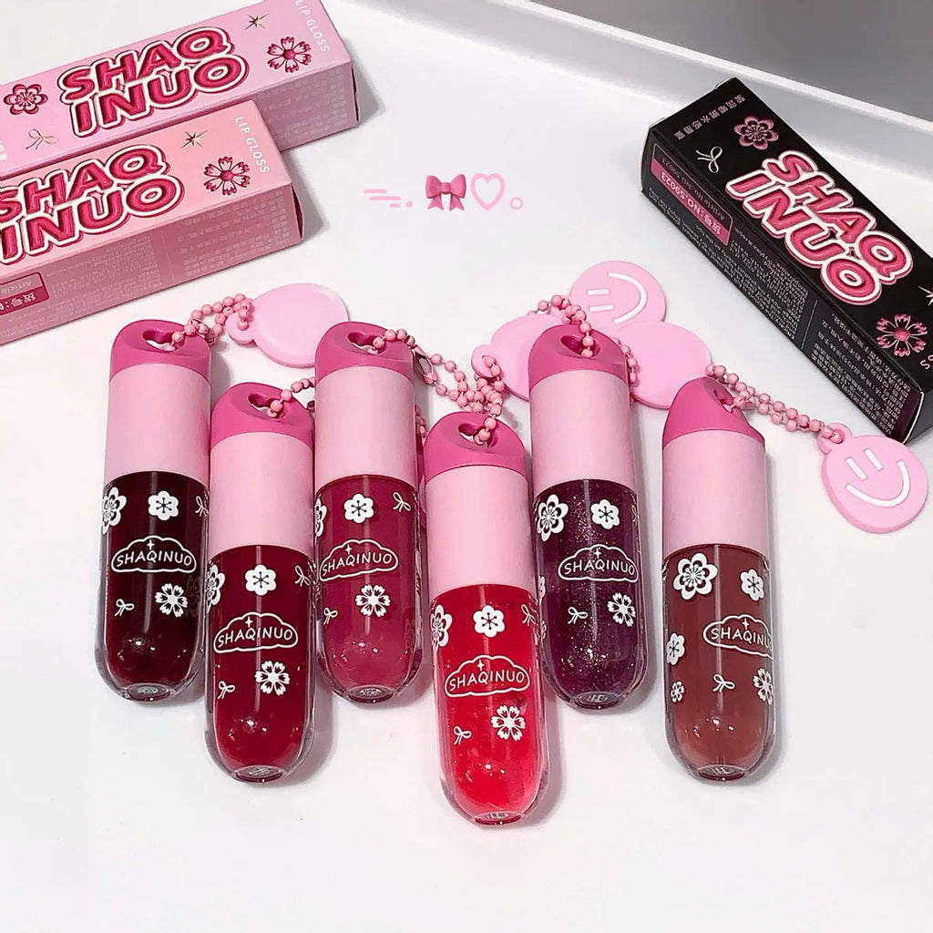 SHAQINUO Lustrous, tender and watery lip gloss, water-rich glass lips, mirror-like light makeup