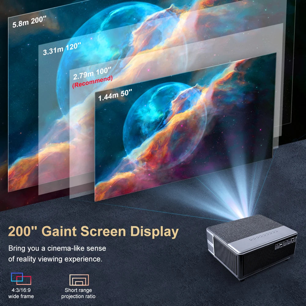 ThundeaL Full HD 1080P Projector TD98W for 2K 4K Video Audio WiFi Android Home Theater TD98 Cinema Beam Projector PK DLP Beamer