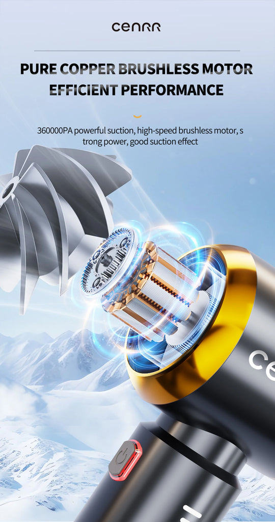 CENRR 998000PA Mini Car Vacuum Cleaner Cordless Powerful Wireless Car Cleaner HandHeld Portable Vacuum Cleaner Cleaning Machine