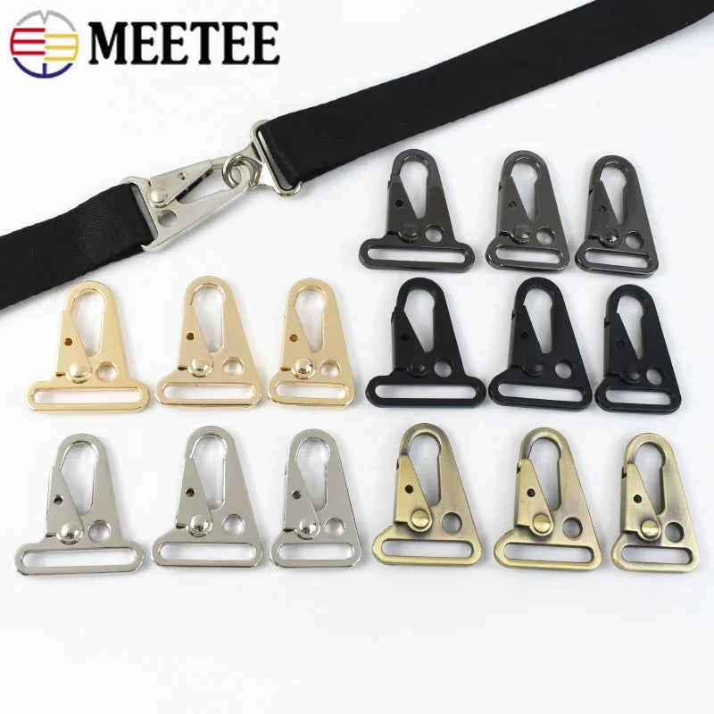 2/4/10Pcs Meetee 25/32/38mm Metal Buckles Bag Strap Snap Trigger Hook Dog Collar Clasp Carabiner Buckle DIY Hardware Accessories