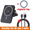 30W Magnetic Wireless Car Charger Air Vent Clip Phone Holder For Magsafe iPhone 16 15 14 13 12 Pro Max Fast Car Charging Stand